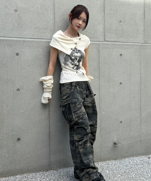 tシャツ Dual angel pattern tops レディース メンズ_6