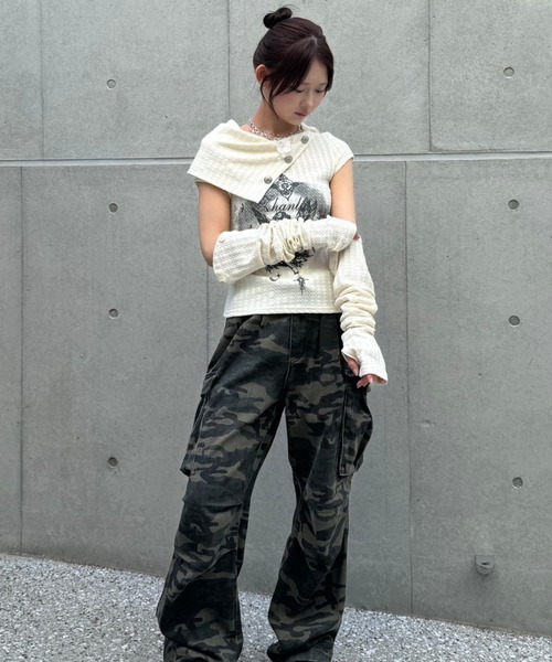 tシャツ Dual angel pattern tops レディース メンズ_7