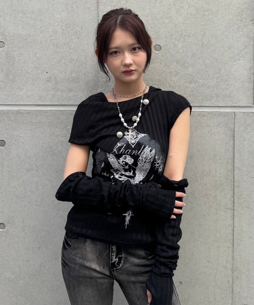 tシャツ Dual angel pattern tops レディース メンズ_8