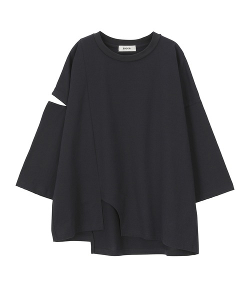「ZUCCa」 7分袖カットソー M size ネイビー レディース