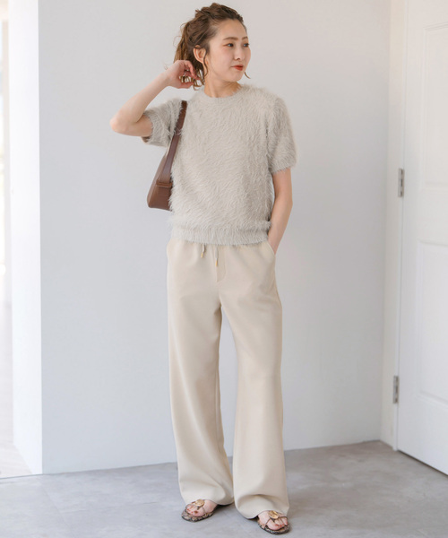 ニット セーター フェザーヤーンパールデザインニット レディース フェザーヤーンニット（ニット/セーター）｜jumelle（ジュメロ