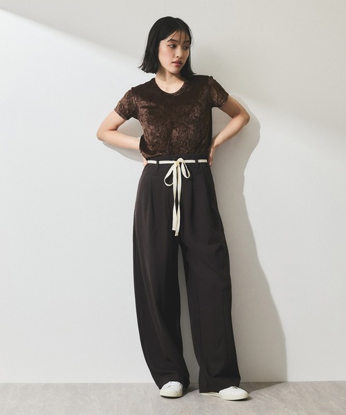 ADAM ET ROPE'（アダムエロペ） パンツ 「WEB限定」ハイウエストカーブ