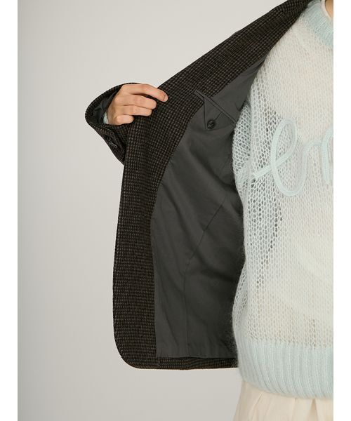 emmi ジャケット テーラードジャケット ウールチェックジャケット