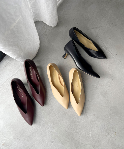 美品✨ LE TALON ポインテッドハイバンプパンプス 23 黒 4.5cmポインテッドハイバンプパンプス（パンプス）｜LE TALON