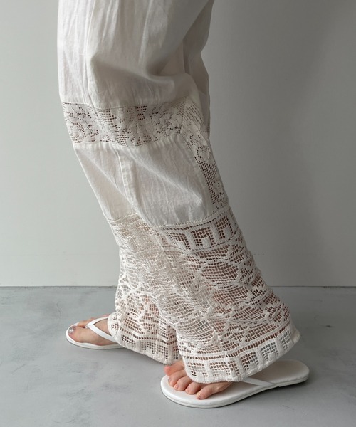 wee9s レースパンツ size1 vintage like lace pants / ivory[FREE or LONG] | wee9s