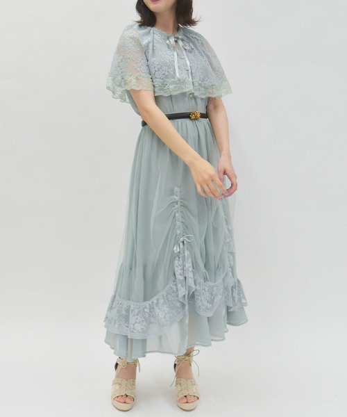 axes femme（アクシーズ ファム） ワンピース ドロストレースケープ 