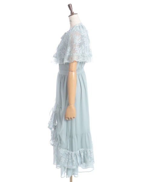 axes femme ワンピース ドロストレースケープワンピース