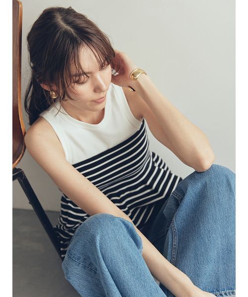 the toe ペプラム ノースリーブトップス the toe ペプラム ノースリーブトップス