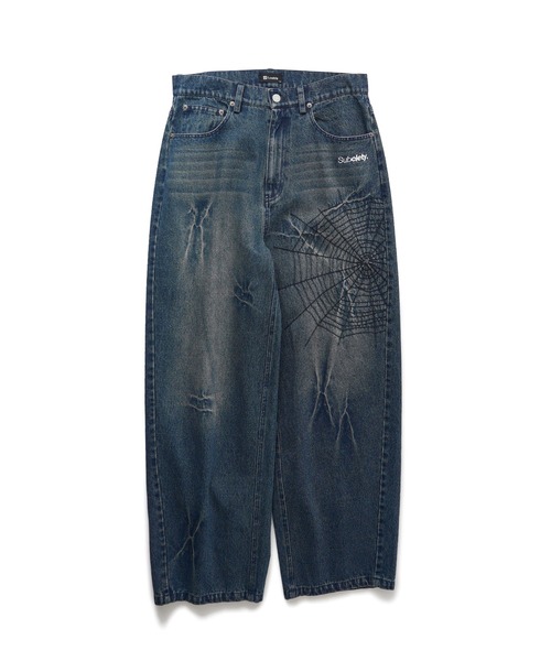 Subciety（サブサエティ） ジーンズ Cobweb curved denim pants メンズ