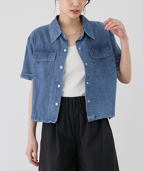 ショートデニムシャツ Z1975 ショートデニムシャツ - ブルー | ZARA Japan / 日本