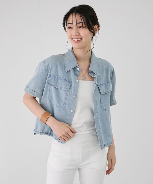 ショートデニムシャツ Z1975 ショートデニムシャツ - ブルー | ZARA Japan / 日本