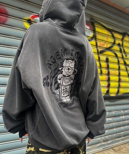 A'gem（エージェム） パーカー A'GEM/9 × .kom 猫ニットデニムジップ