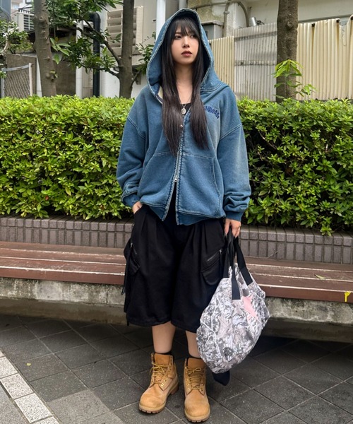 A'gem（エージェム） パーカー A'GEM/9 × .kom 猫ニットデニムジップ