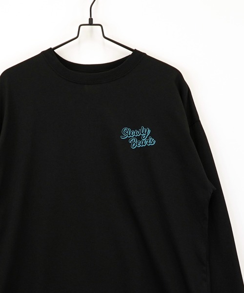 tシャツ バックプリント グラフィック ロンT サガラ刺繍 ロゴ 長袖 T
