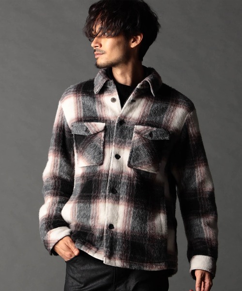 ニコルクラブフォーメン（NICOLE CLUB FOR MEN）/Wパッチポケット チェックシャツブルゾン NICOLE CLUB FOR MEN（ニコルクラブフォーメン） シャツ Wパッチ