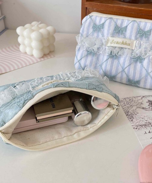 本日限定価格Junco Paris IENA別注　l ミニポーチ TONE SELECT GOODS ポーチ Liaa/レース リボン ミニポーチ A18688