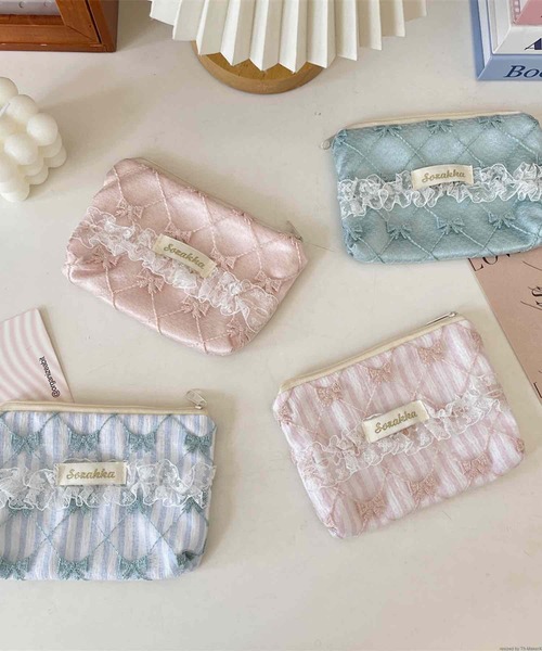TONE SELECT GOODS ポーチ Liaa/レース リボン ミニポーチ A18688