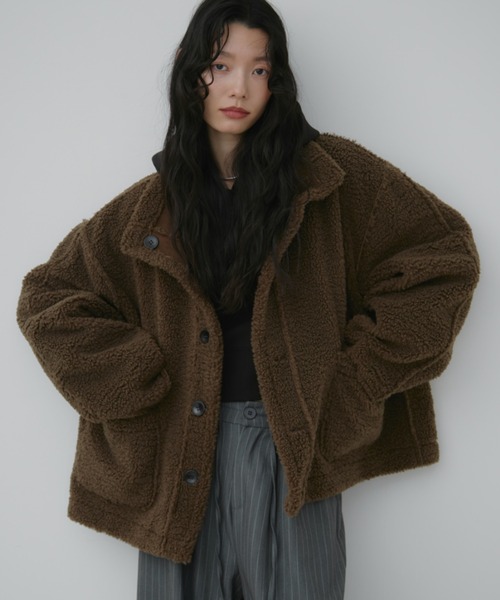 リバーシブル✨エムズグレイシー♡フェイクムートンコート　ブラック　ファーコート フェイクムートンコート | msgracy