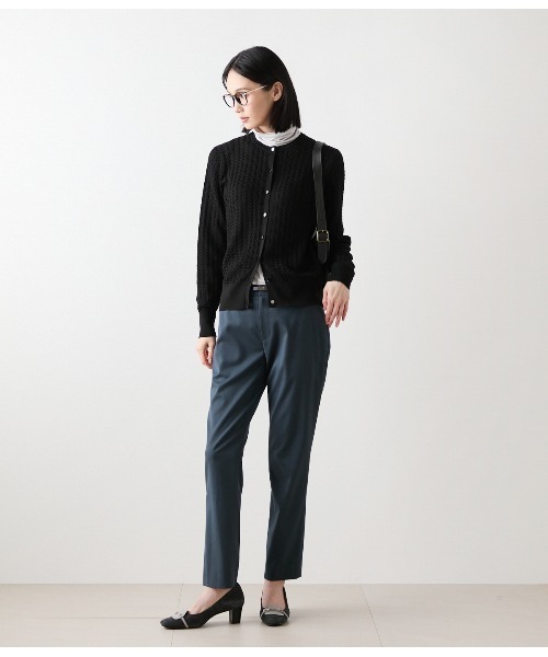 ニューヨーカー（NEWYORKER）/【手洗い可能】ケーブルクルーネックカーディガン NEWYORKER（ニューヨーカー） ニット セーター 「手洗い可能」ケーブル