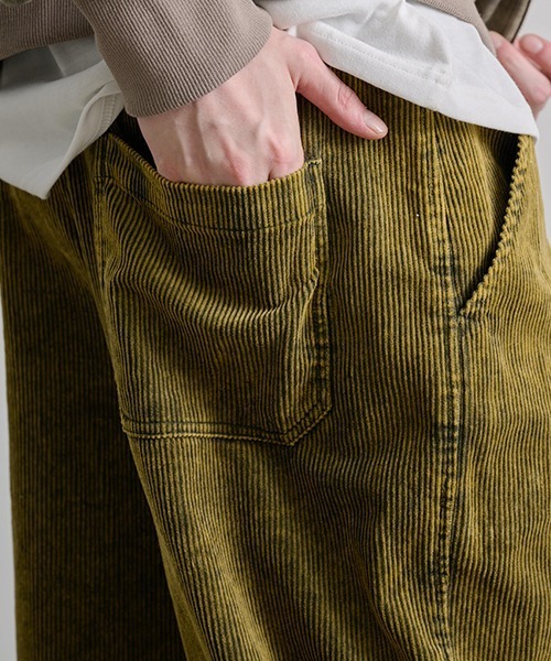 Revo. パンツ ケミカルウォッシュ加工 ワイドテーパード コーデュロイ