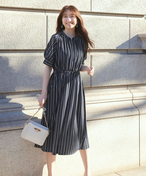 「ANY SIS」 半袖ワンピース 4 ネイビー レディース_画像2