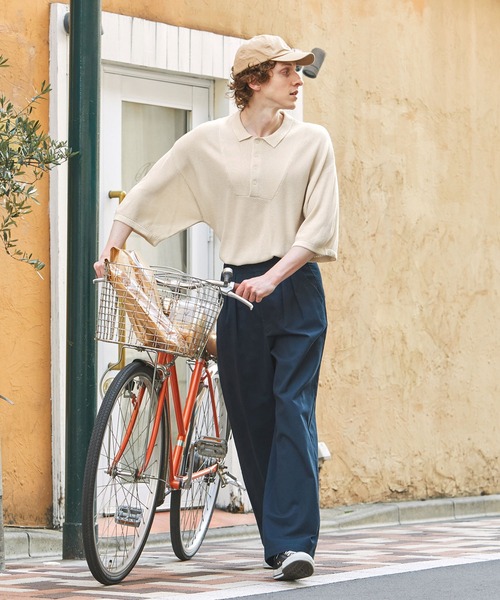「EMMA CLOTHES」 半袖ニット M アイボリー メンズ_画像2