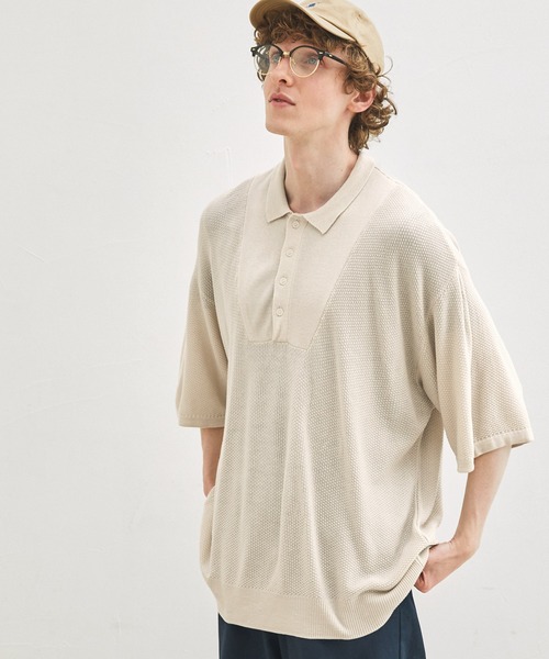 「EMMA CLOTHES」 半袖ニット M アイボリー メンズ_画像7