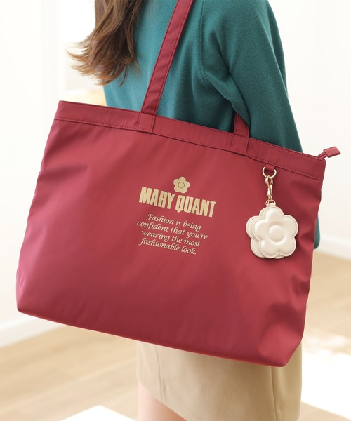 マリークワント ミラーチャーム付き トートバッグ ビジネスバッグ MARY QUANT（マリークヮント） チャーム マリークワント デイジー