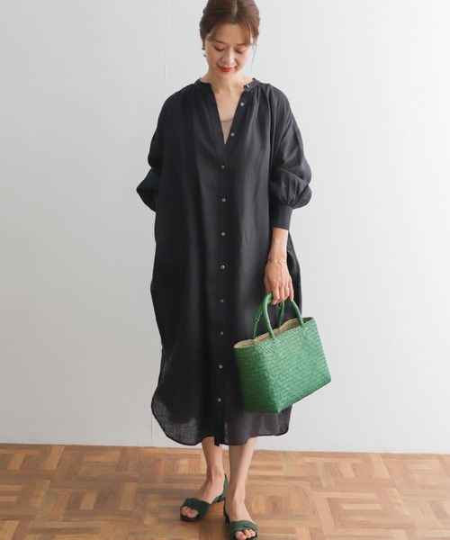 「URBAN RESEARCH DOORS」 長袖ワンピース MEDIUM ブラック レディース_画像7