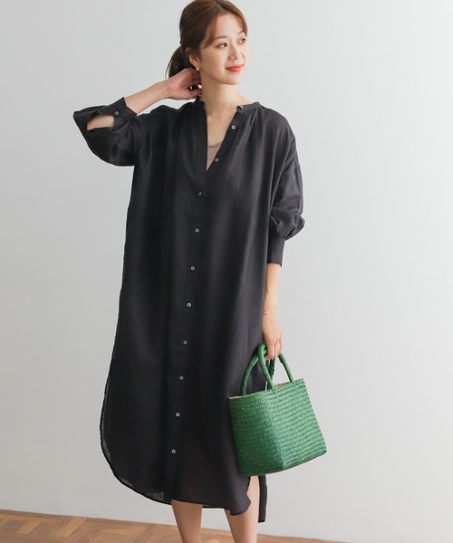 「URBAN RESEARCH DOORS」 長袖ワンピース MEDIUM ブラック レディース_画像8