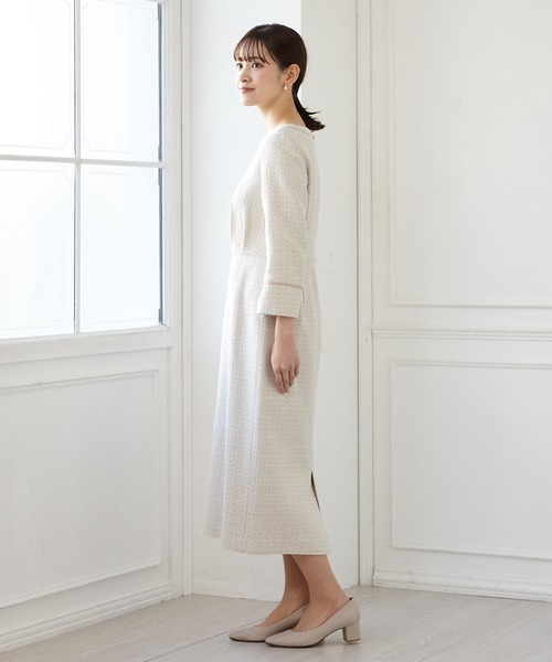 「AIMER」 7分袖ワンピース MEDIUM ベージュ レディース_画像3