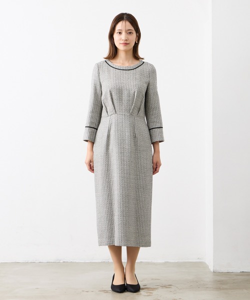 「AIMER」 7分袖ワンピース MEDIUM ベージュ レディース_画像9