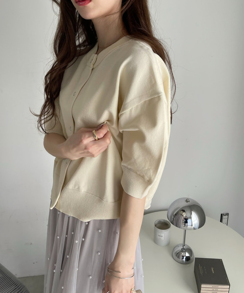 「Eclat one」 半袖ニット FREE ホワイト レディース_画像4