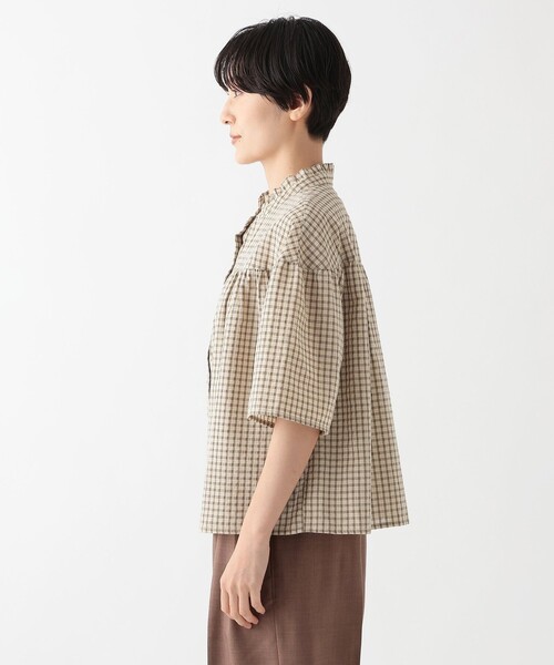「Afternoon Tea」 半袖ブラウス MEDIUM ネイビー レディース_画像3