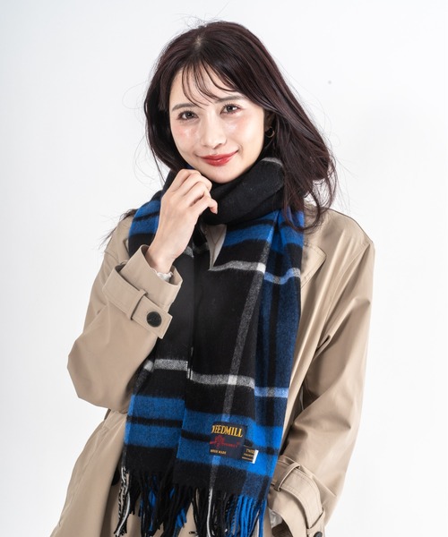 未使用　Tweed Mill イギリス製　　大判ストール TWEED MILL（ツイードミル） 76×175 タータンチェック ブランケット