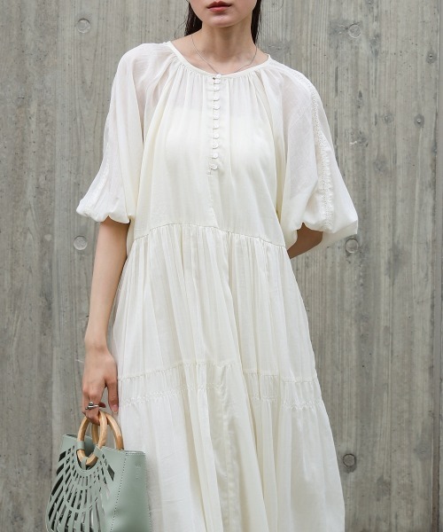 「Bab」 半袖ワンピース M ブルー レディース_画像4