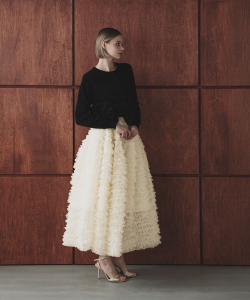 MERAKI スカート ボリュームチュールロングスカート : ZOZOTOWN Yahoo