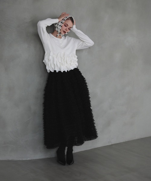 MERAKI スカート ボリュームチュールロングスカート : ZOZOTOWN Yahoo