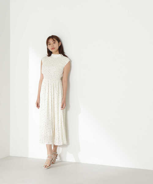 「NATURAL BEAUTY BASIC」 ノースリーブワンピース MEDIUM ベージュ系その他 レディース_画像3