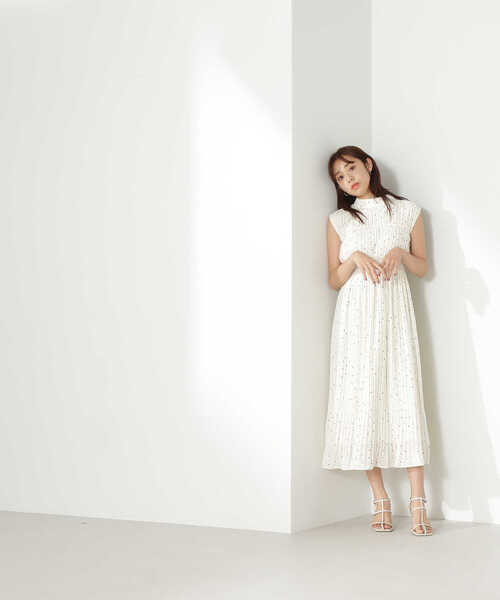 「NATURAL BEAUTY BASIC」 ノースリーブワンピース MEDIUM ベージュ系その他 レディース_画像5