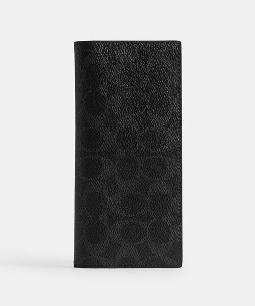 新品コーチCOACH◆ブレストポケットウォレットシグネチャー札入れ長財布◆黒 COACH（コーチ） 財布 ブレスト ポケット ウォレット シグネチャー