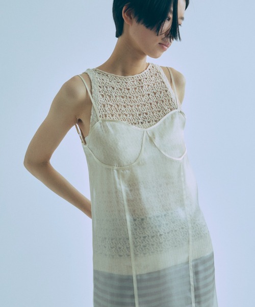 ドレス Sheer Layered Bustier Dress