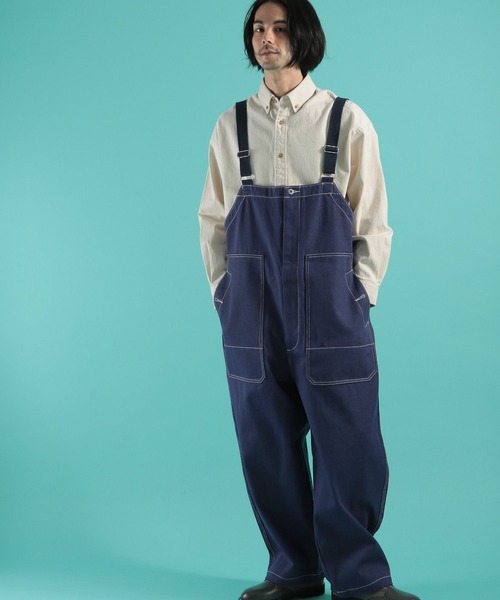 niko and ... ダークブルーオーバーオール M niko and…（ニコアンド） オーバーオール MEDIUM ネイビー メンズ