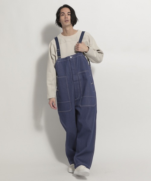 niko and…（ニコアンド） オーバーオール MEDIUM ネイビー メンズ