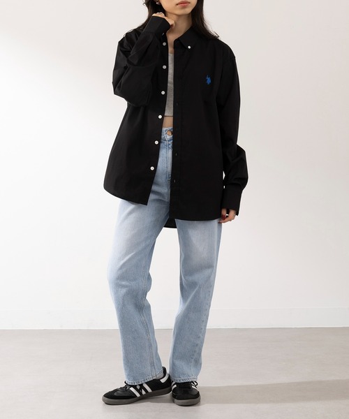 「U.S. POLO ASSN.」 長袖シャツ L ホワイト レディース_画像4