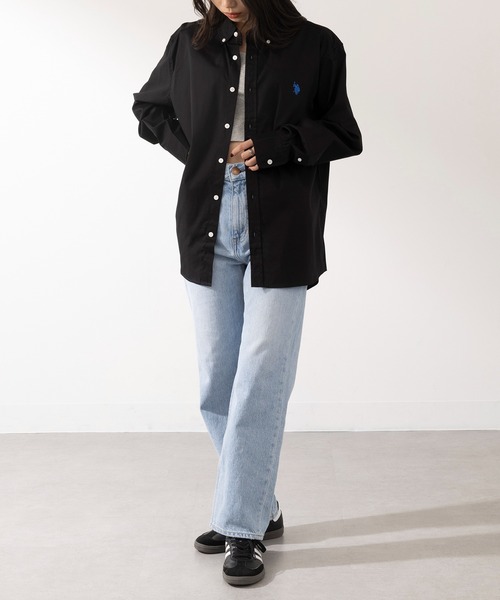 「U.S. POLO ASSN.」 長袖シャツ L ホワイト レディース_画像5