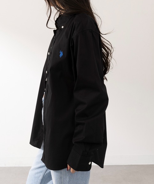 「U.S. POLO ASSN.」 長袖シャツ L ホワイト レディース_画像8