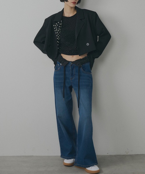 「VIOLETTA」 デニムパンツ S インディゴブルー レディース_画像5