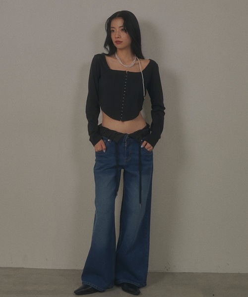 「VIOLETTA」 デニムパンツ S インディゴブルー レディース_画像6