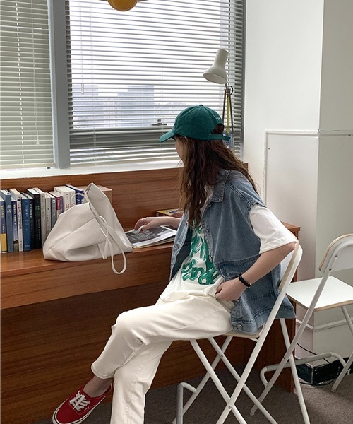 「aimoha」 ベスト FREE ブルー レディース_画像2